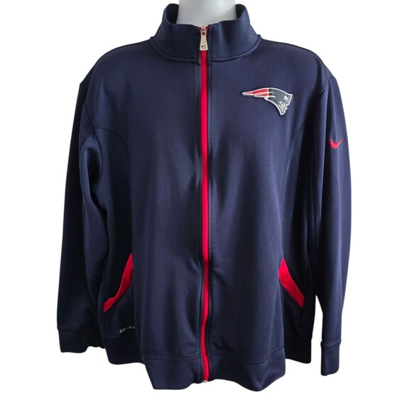 Nike Dri-Fit Mens NFL New England Patriots Full Zip Jacket Size XL On Field - Picture 1 of 12